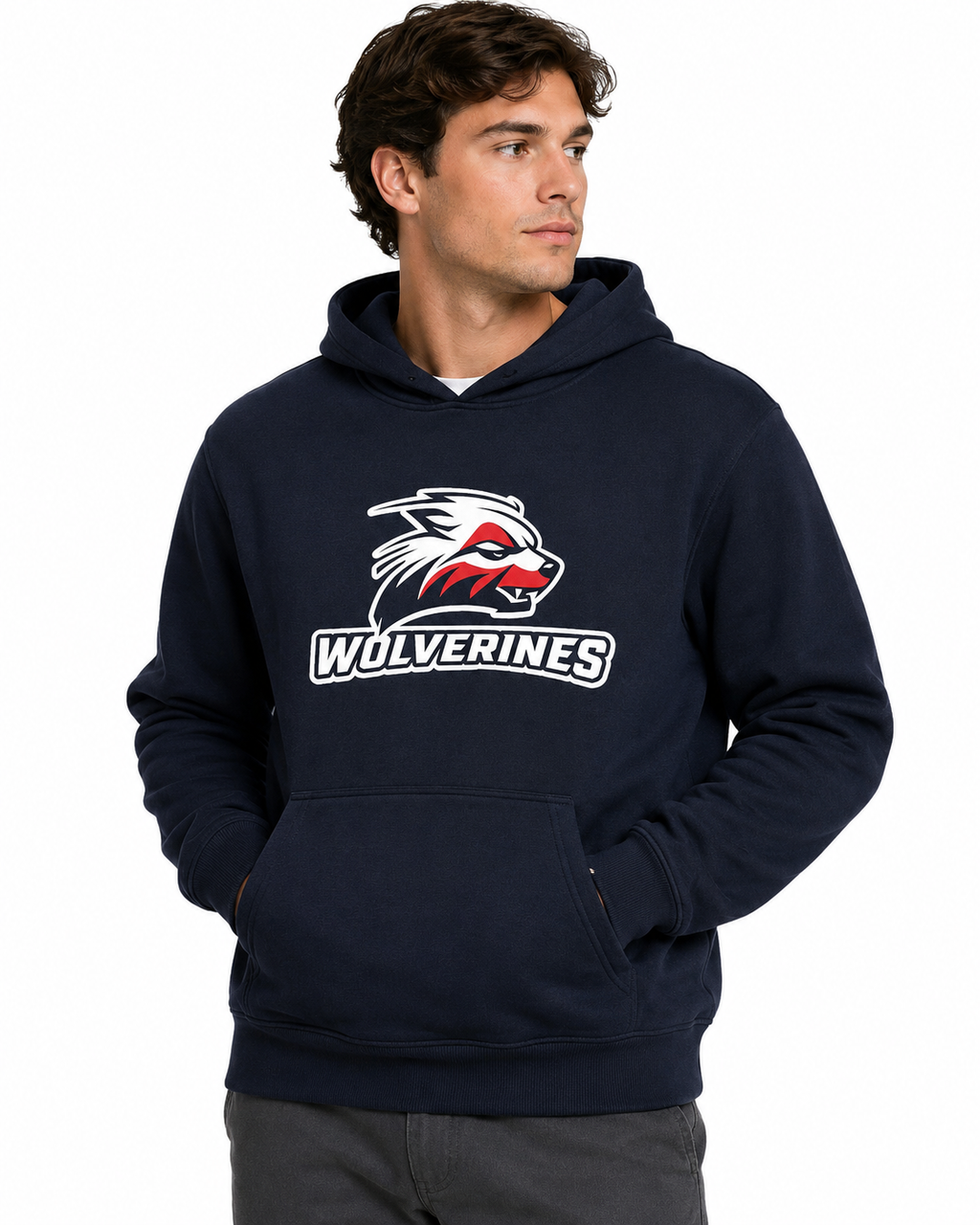 Adult Blue Wolverine Hoodie M